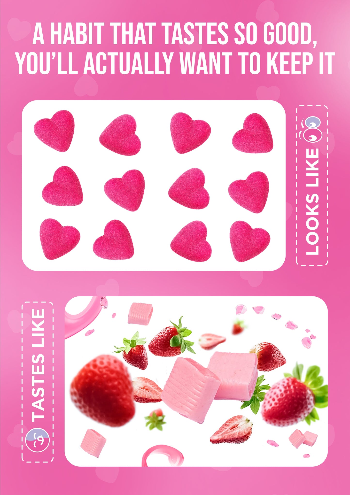 It Girl Snack - Superfoods Greens Gummies in Pink Starburst Flavor