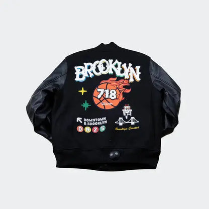 Wedding Cake Brooklyn Black Wool Varsity Jacket