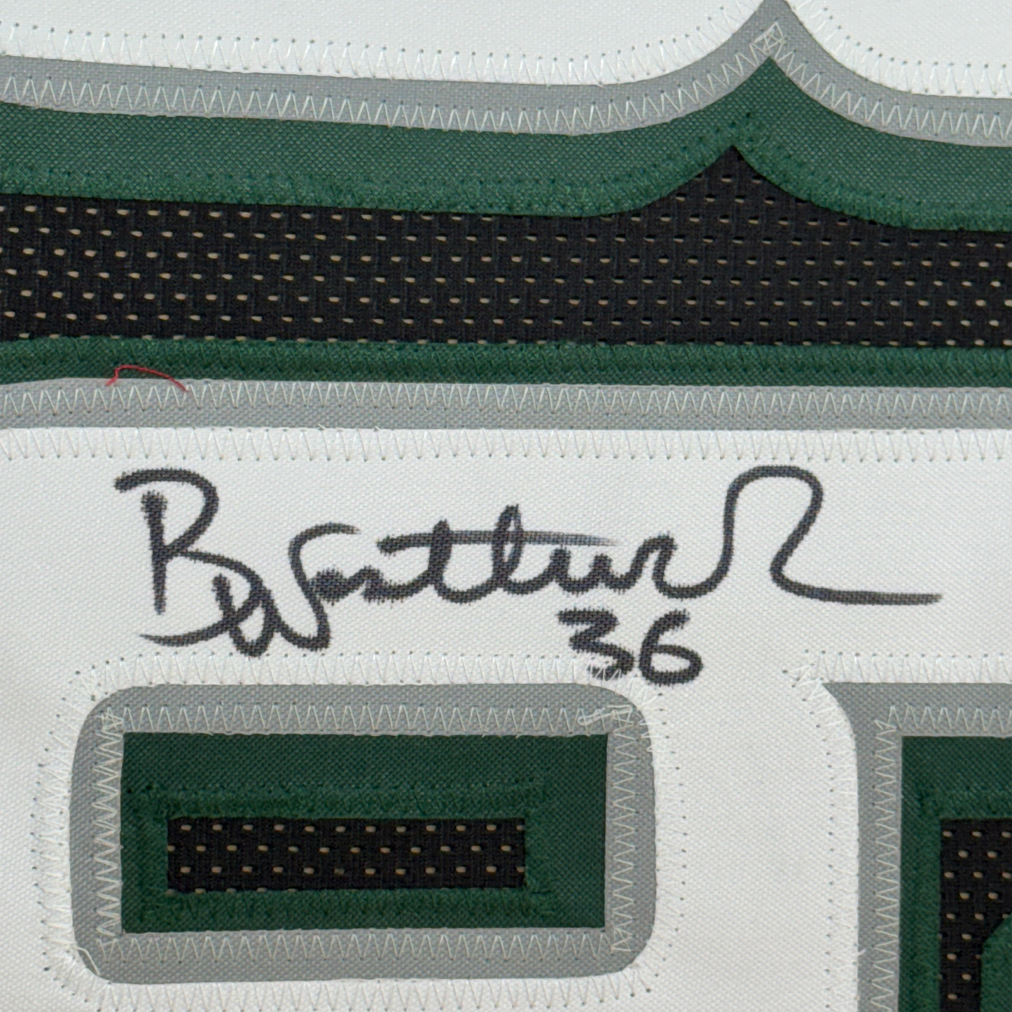 Framed Autographed/Signed Brian Westbrook 35x39 Philadelphia Black Football Jersey PSA/DNA COA