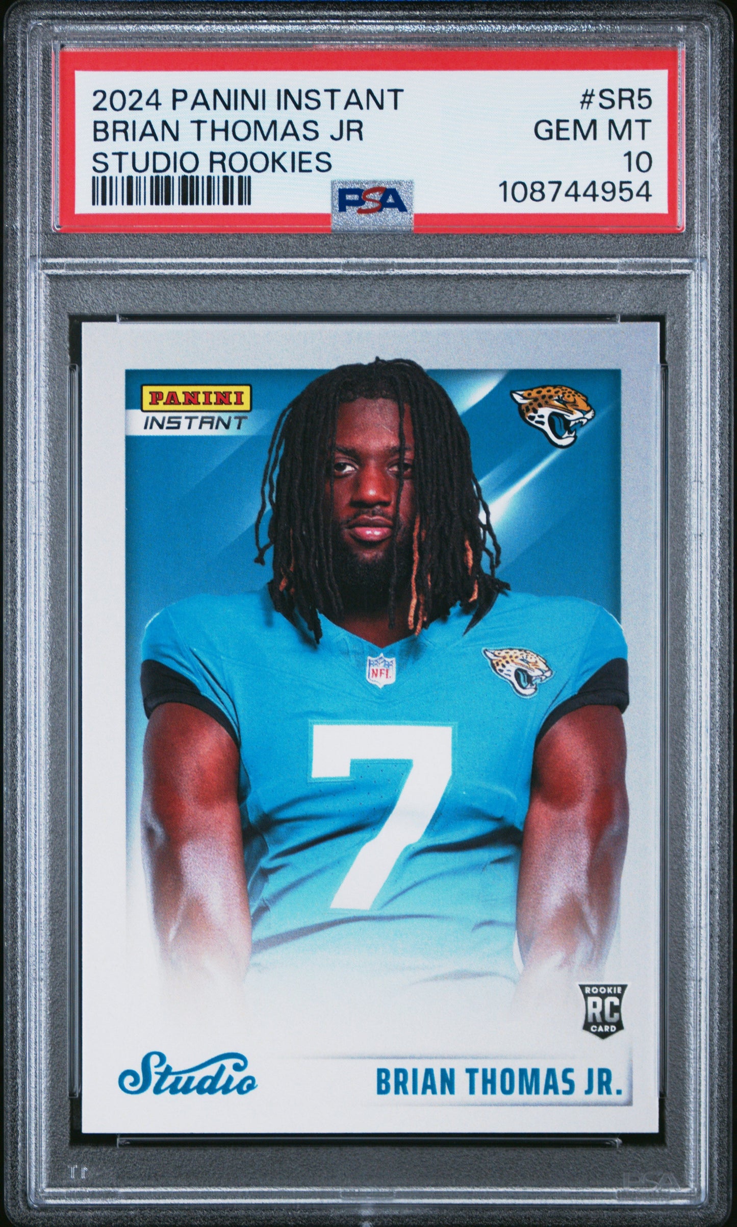 Graded 2024 Panini Instant Brian Thomas Jr #SR5 Studio Rookies Rookie RC Football Card PSA 10 Gem Mint
