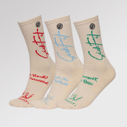 SickFit Crème Compression Socks (15-18 mmHg) – 3-Pack Crew Set