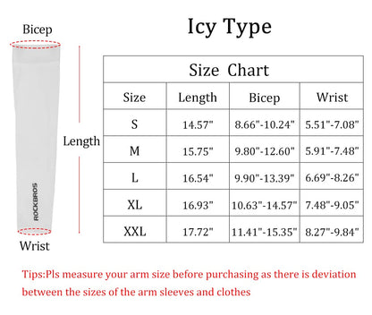 ROCKBROS Sun Protection Arm Sleeves Cooling for Running Golf Fishing Cycling