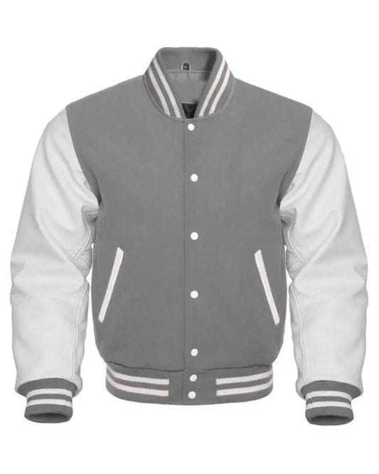 White And Grey Varsity Jacket