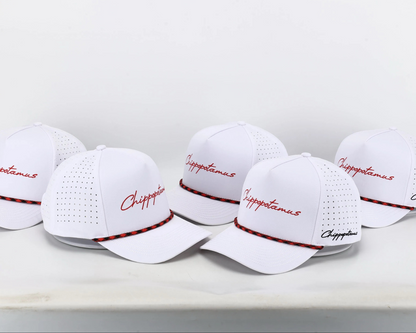 White Rope Hat - Chippopotamus Red