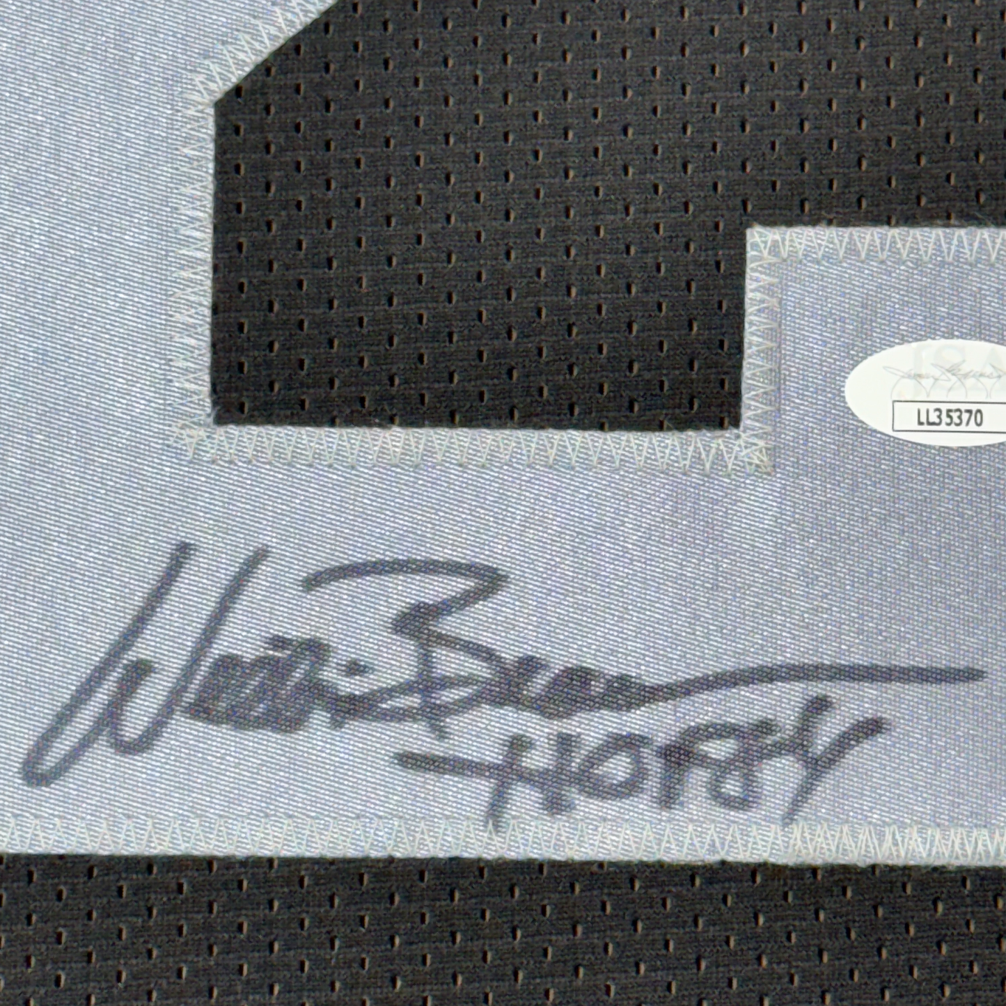 Framed Autographed/Signed Willie Brown 35x39 HOF 84  Las Vegas Oakland Black Football Jersey JSA COA