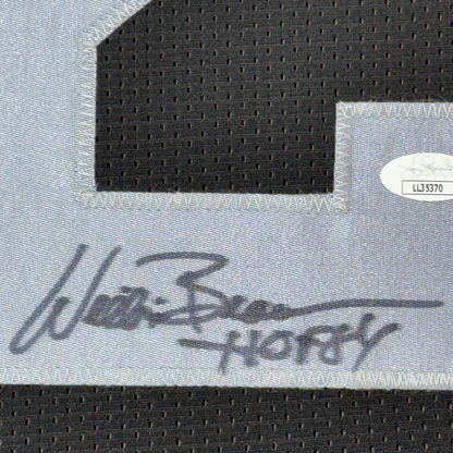 Framed Autographed/Signed Willie Brown 35x39 HOF 84  Las Vegas Oakland Black Football Jersey JSA COA