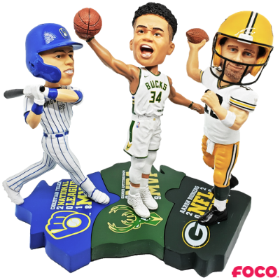 Wisconsin MVPs Triple Bobblehead Set