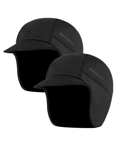 ROCKBROS Winter Cycling Caps for Men Women Windproof Hat with Sun Visor Under Helmet Liner