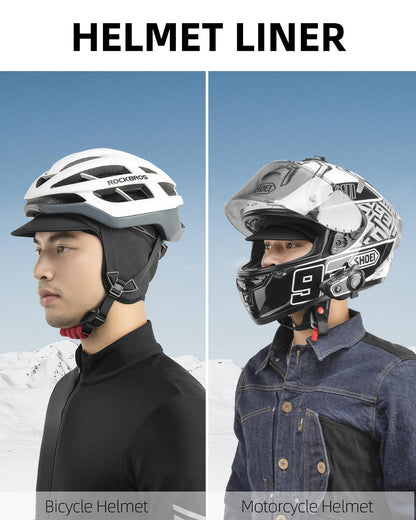 ROCKBROS Winter Cycling Caps for Men Women Windproof Hat with Sun Visor Under Helmet Liner