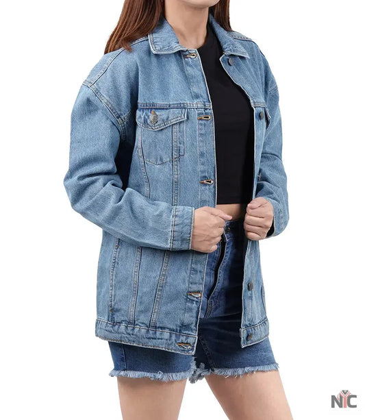 Women's Light Blue Oversized Denim Jacket