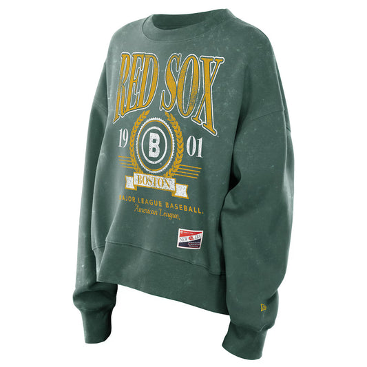 Women's Boston Red Sox New Era Green 2025 Pullover Sweatshirt