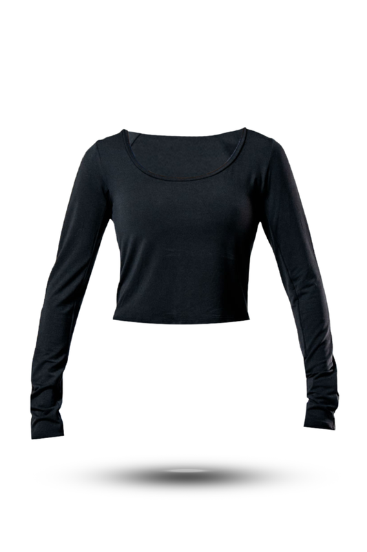 Women's Terra Recovery Arc Long Sleeve Crop (Black)