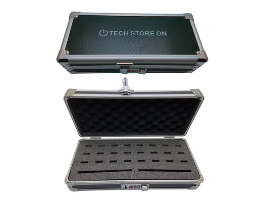 Aluminum USB Drive Organizer Case (24 + 2 Slots) – Shockproof Antistatic Storage Box with Lock