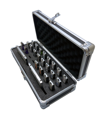 Aluminum USB Drive Organizer Case (24 + 2 Slots) – Shockproof Antistatic Storage Box with Lock