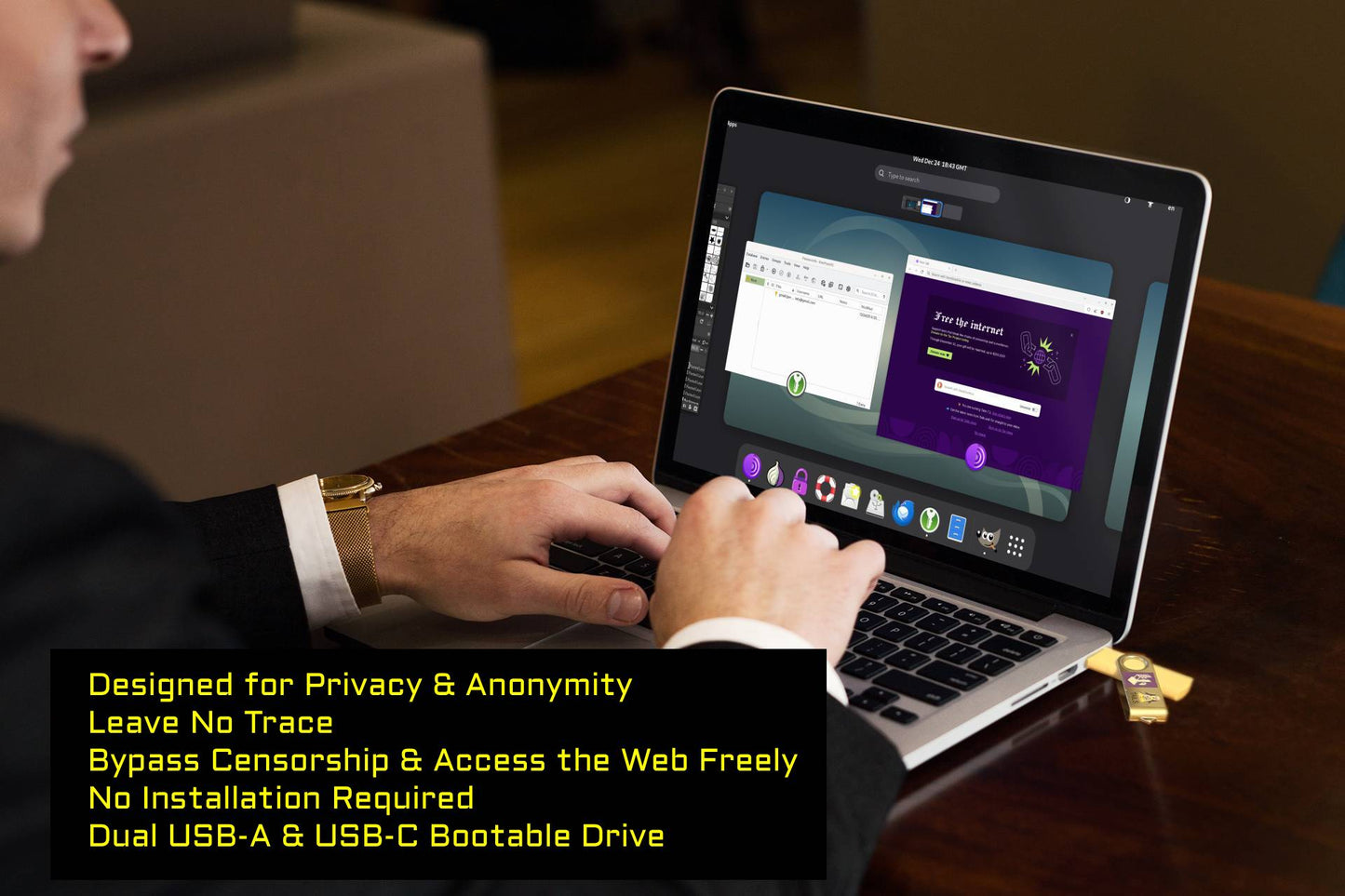 Linux Tails Bootable USB [8-32GB] – Anonymous Internet Access & Privacy-Focused Operating System - Triathlete Store