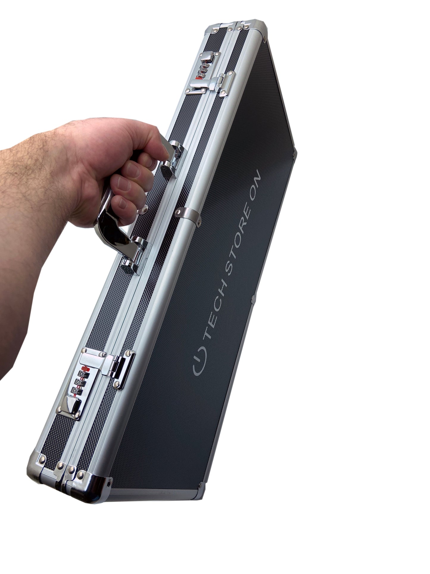 Aluminum USB Drive Organizer Case (130 Slots with Handle) – Shockproof Antistatic Large Storage Box