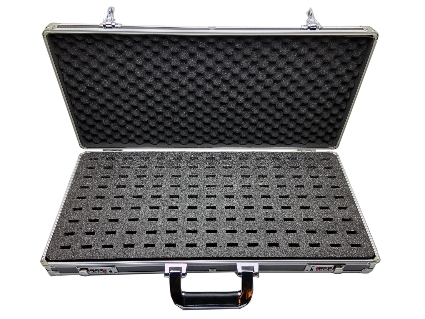 Aluminum USB Drive Organizer Case (130 Slots with Handle) – Shockproof Antistatic Large Storage Box