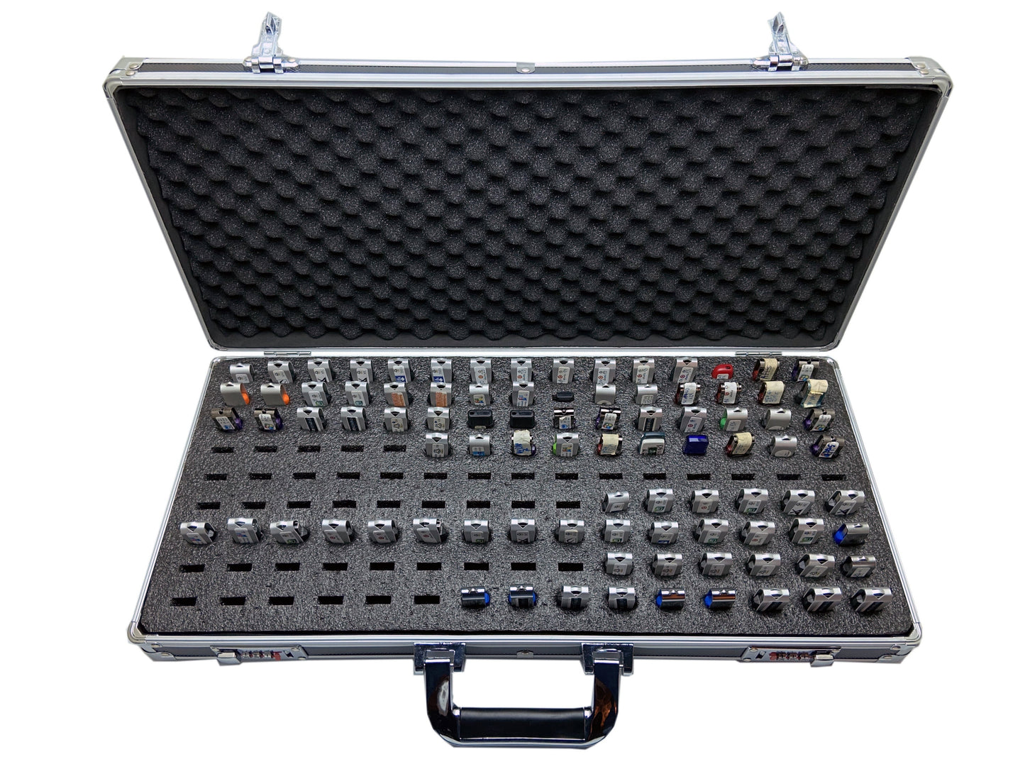 Aluminum USB Drive Organizer Case (130 Slots with Handle) – Shockproof Antistatic Large Storage Box