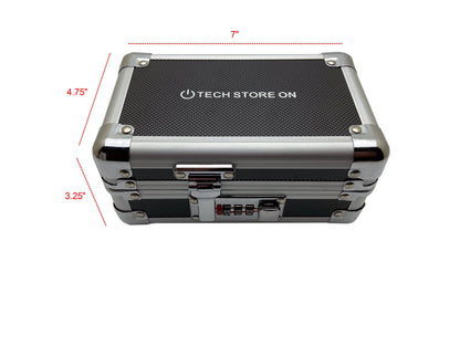 USB Drive Organizer Case (Aluminum – 12 Slots) – Shockproof Antistatic Storage Box with Lock