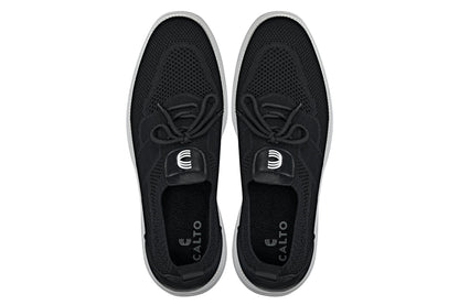 CALTO - X1340 - 2.8 Inches Taller (Black) - Lace Up Casual Walker - Lightweight