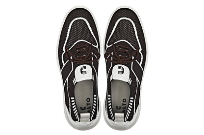 CALTO - X1342 - 2.8 Inches Taller (Mocha Brown/White) - Lace Up Casual Walker - Lightweight - Triathlete Store