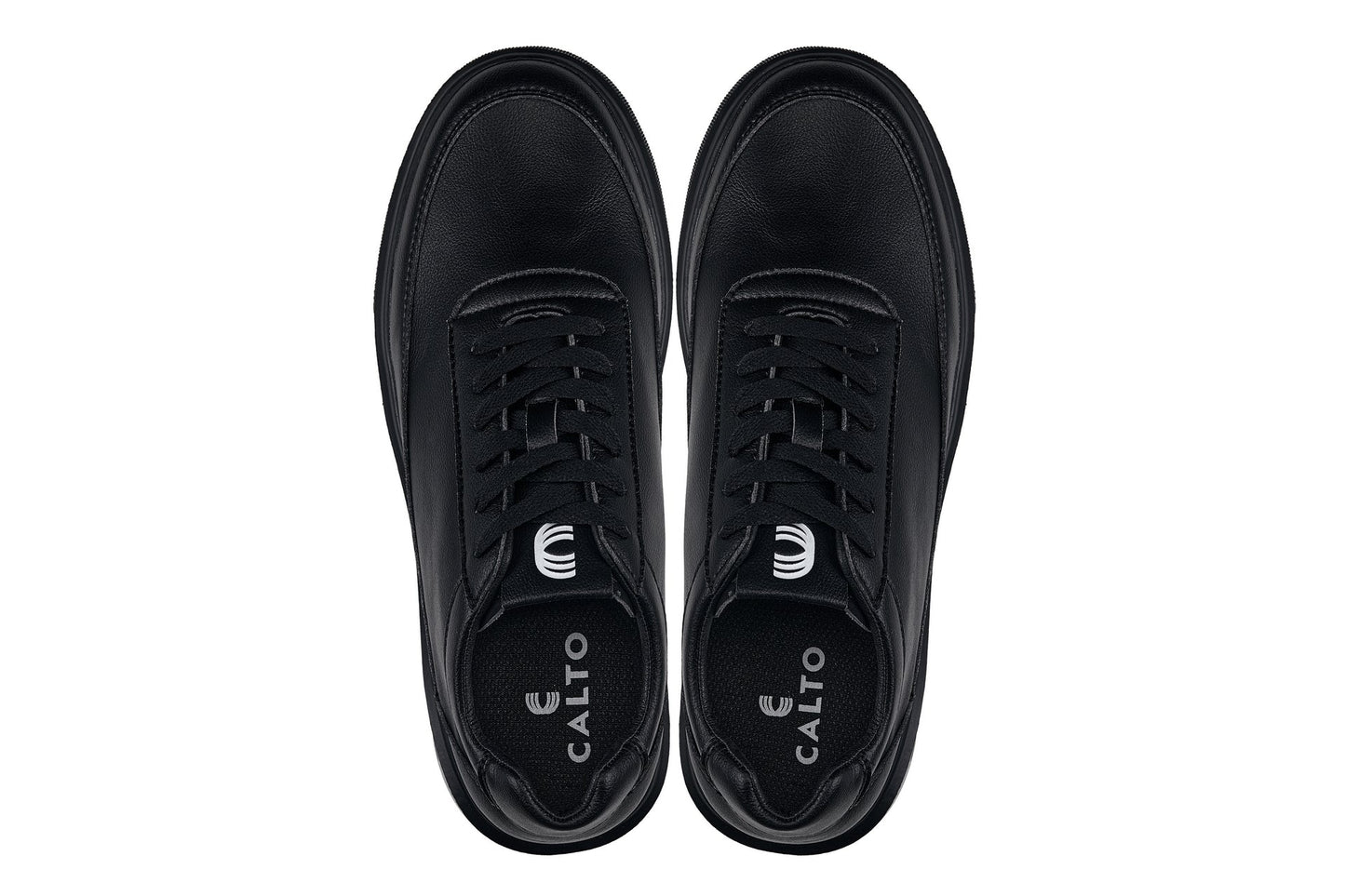 CALTO - X1646 - 2.8 Inches Taller (Pitch Black) - Lightweight Sneakers - Triathlete Store