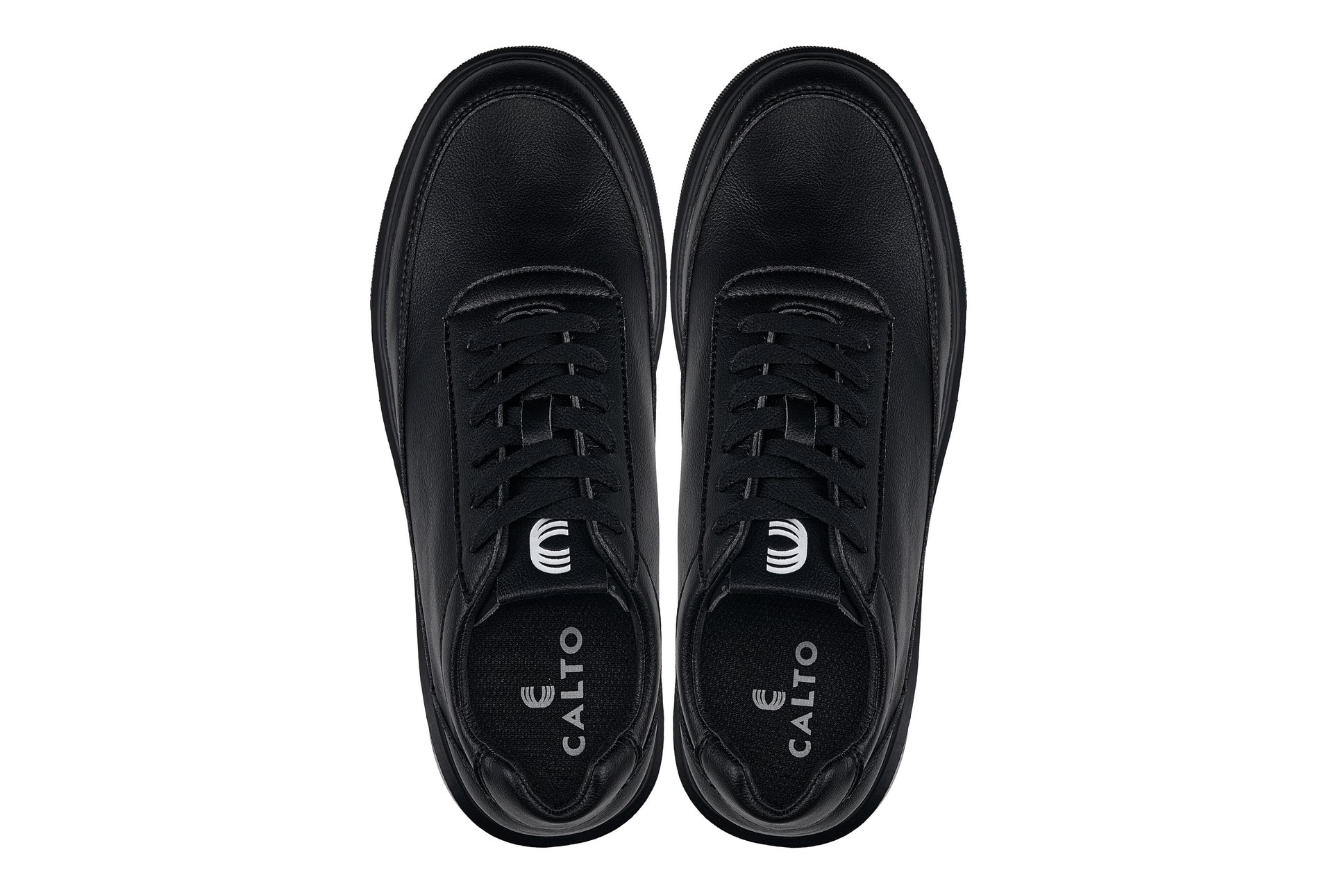 CALTO - X1646 - 2.8 Inches Taller (Pitch Black) - Lightweight Sneakers - Triathlete Store