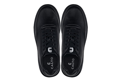 CALTO - X1646 - 2.8 Inches Taller (Pitch Black) - Lightweight Sneakers - Triathlete Store