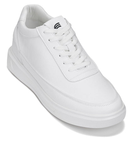 CALTO - X1647 - 2.8 Inches Taller (Pure White) - Lightweight Sneakers - Triathlete Store