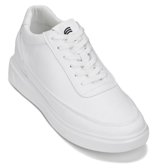 CALTO - X1647 - 2.8 Inches Taller (Pure White) - Lightweight Sneakers - Triathlete Store