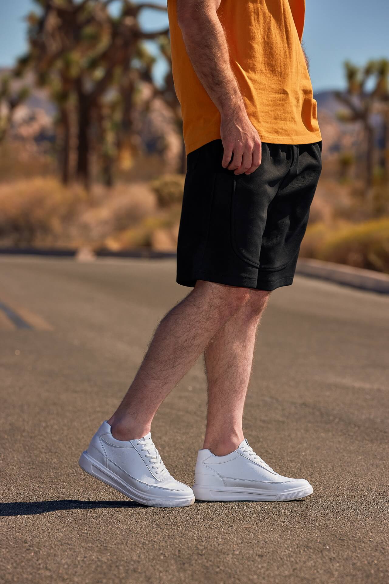CALTO - X1647 - 2.8 Inches Taller (Pure White) - Lightweight Sneakers - Triathlete Store