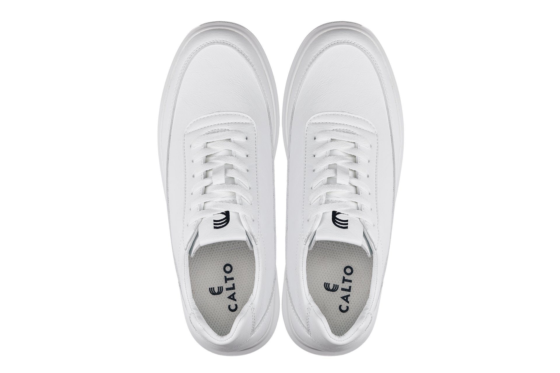 CALTO - X1647 - 2.8 Inches Taller (Pure White) - Lightweight Sneakers - Triathlete Store