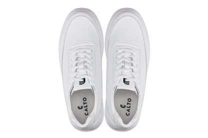 CALTO - X1647 - 2.8 Inches Taller (Pure White) - Lightweight Sneakers - Triathlete Store