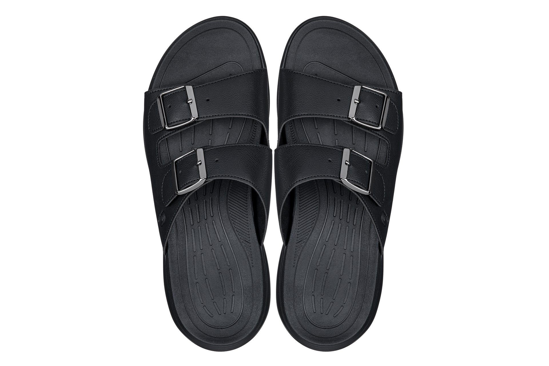 CALTO - X1660 - 2 Inches Taller (Black Buckle) - Dual Adjustable Buckle Sandal - Triathlete Store