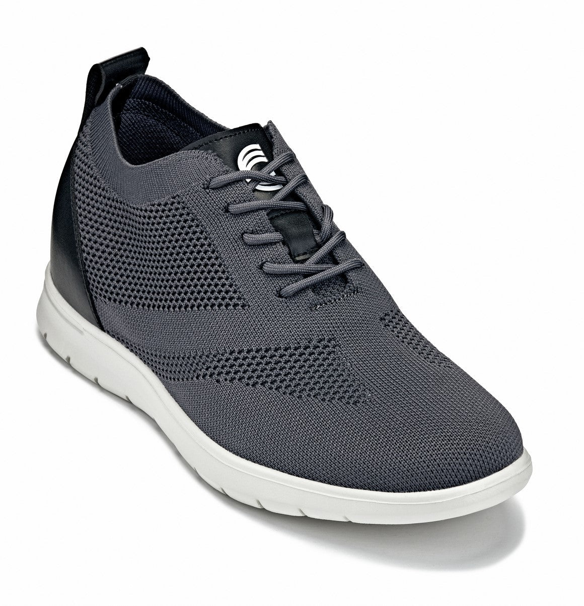 CALTO - X2213 - 2.4 Inches Taller (Moon Gray/Black) - Lace Up Casual Walker - Lightweight - Triathlete Store