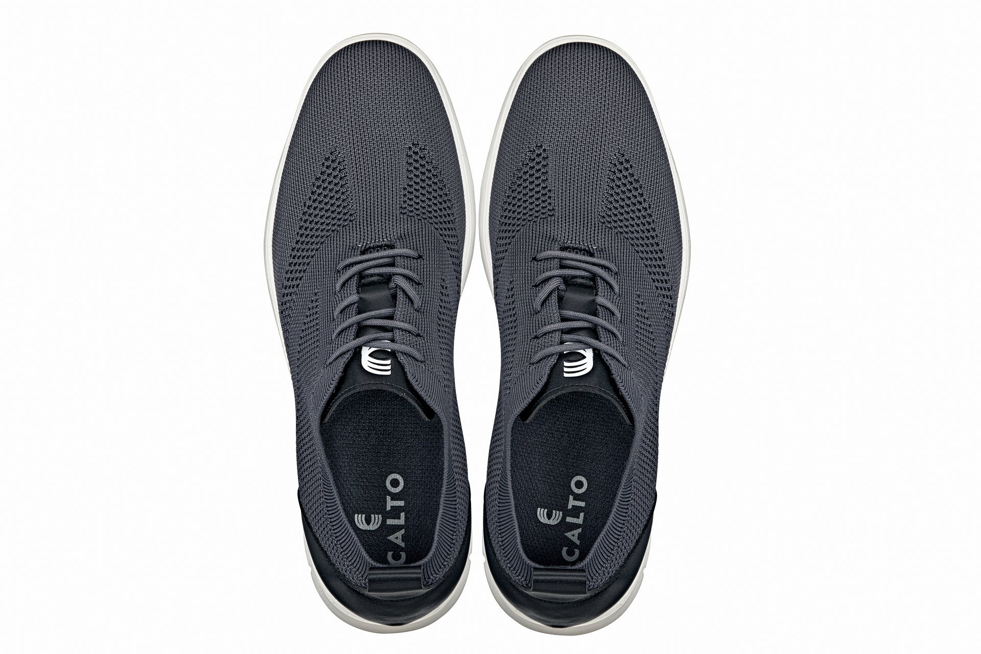 CALTO - X2213 - 2.4 Inches Taller (Moon Gray/Black) - Lace Up Casual Walker - Lightweight - Triathlete Store