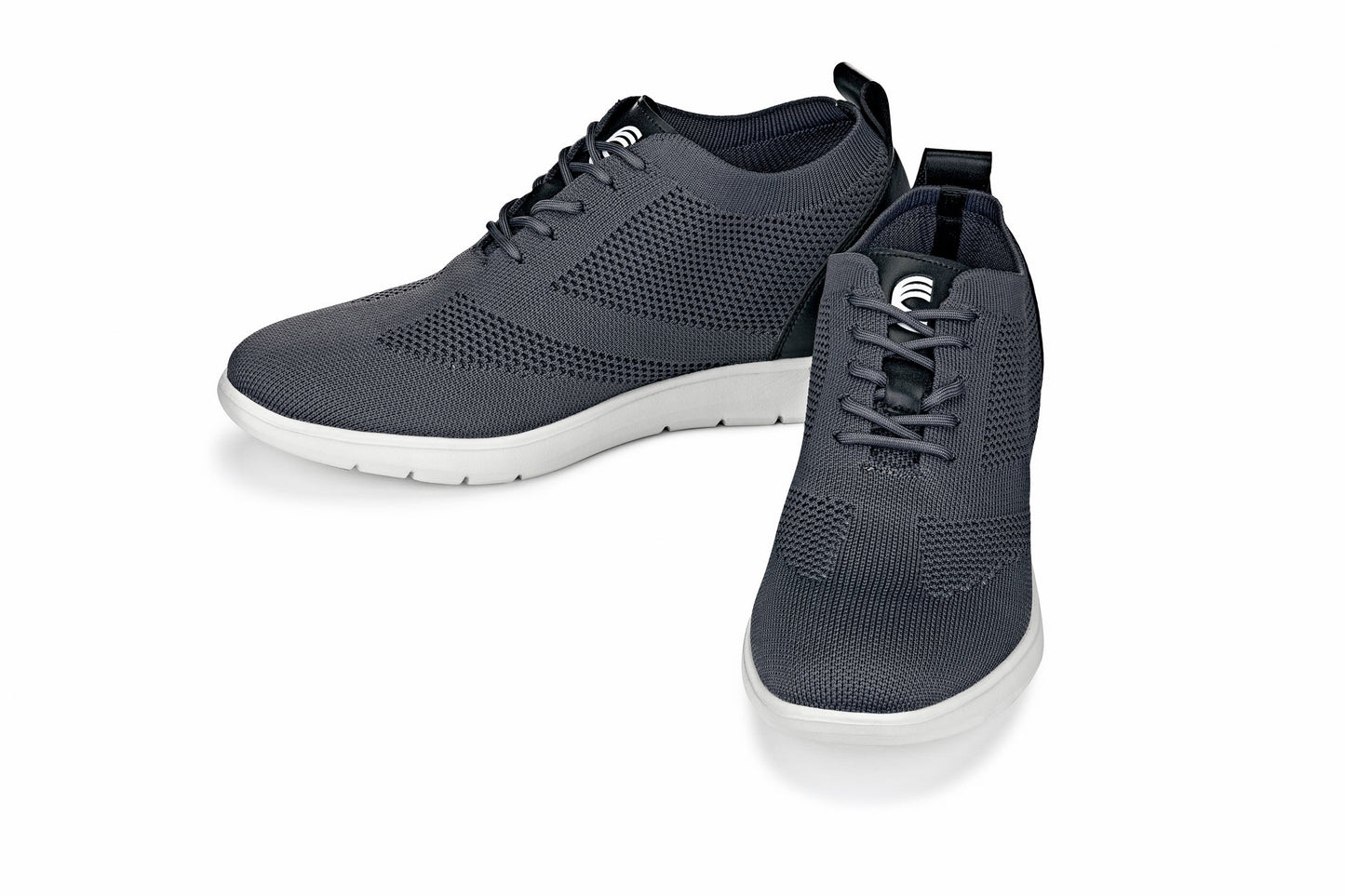 CALTO - X2213 - 2.4 Inches Taller (Moon Gray/Black) - Lace Up Casual Walker - Lightweight - Triathlete Store