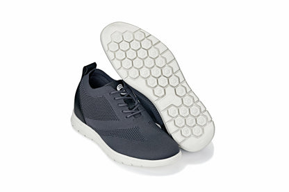 CALTO - X2213 - 2.4 Inches Taller (Moon Gray/Black) - Lace Up Casual Walker - Lightweight - Triathlete Store