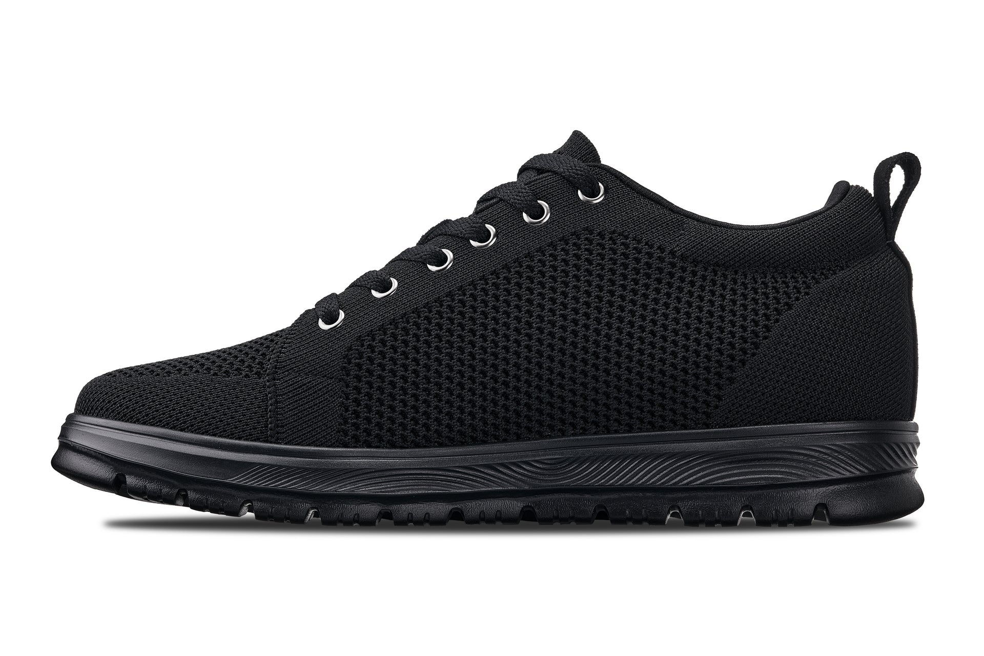 CALTO - X2320 - 2.4 Inches Taller (Black/Black Sole) - Lace Up Casual Sneaker - Lightweight - Triathlete Store