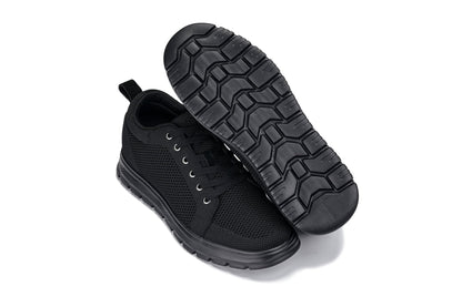 CALTO - X2320 - 2.4 Inches Taller (Black/Black Sole) - Lace Up Casual Sneaker - Lightweight - Triathlete Store