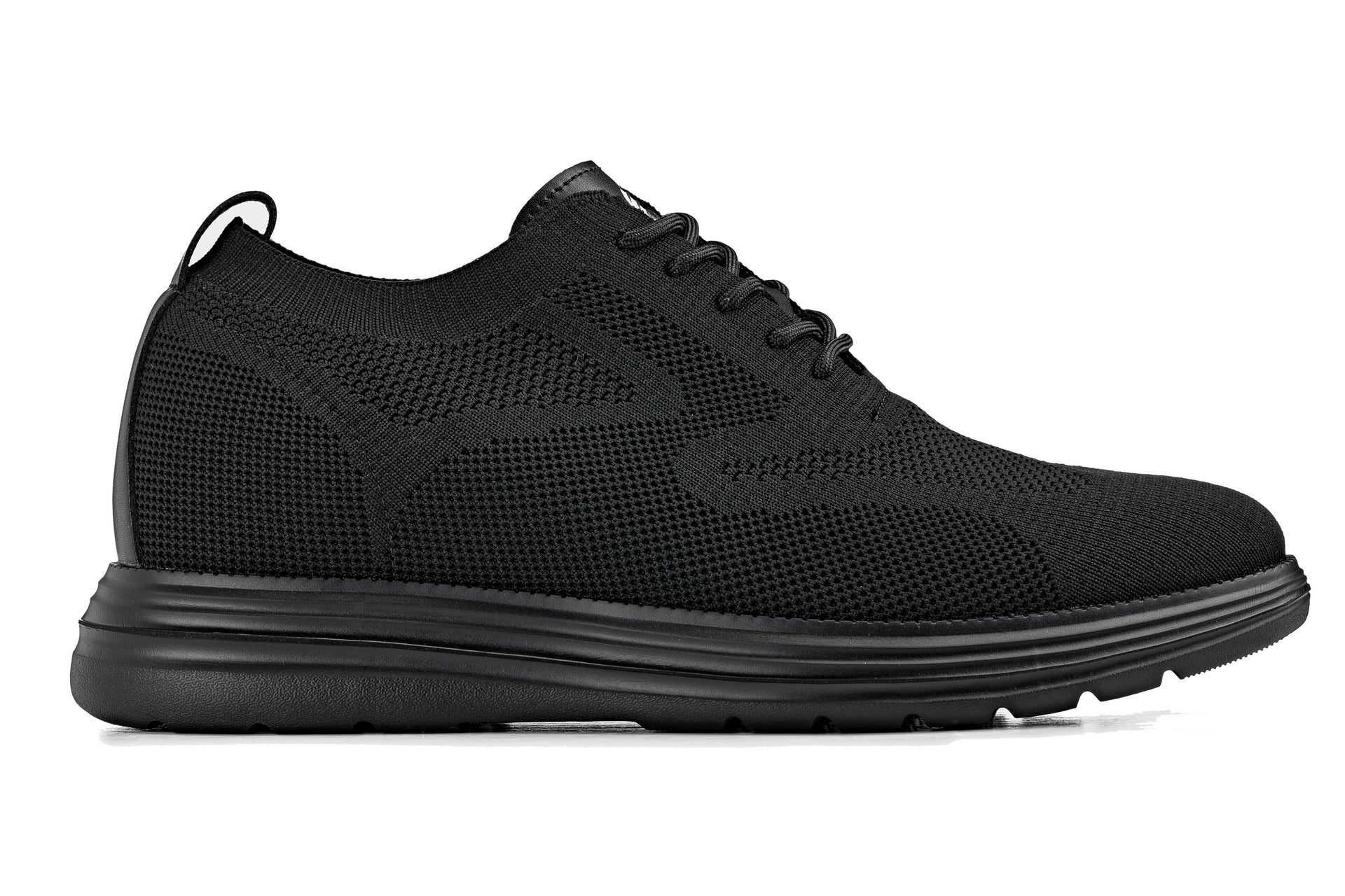 CALTO - X2631 - 2.8 Inches Taller (Black/Black Sole) - Lace Up Casual Walker - Lightweight - Triathlete Store