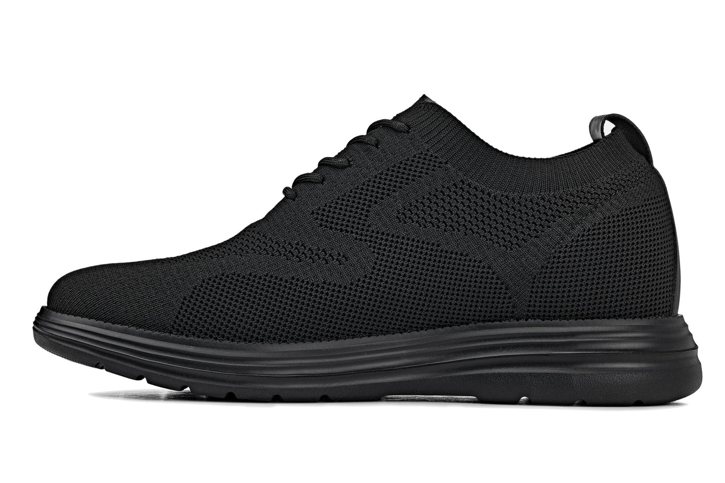 CALTO - X2631 - 2.8 Inches Taller (Black/Black Sole) - Lace Up Casual Walker - Lightweight - Triathlete Store
