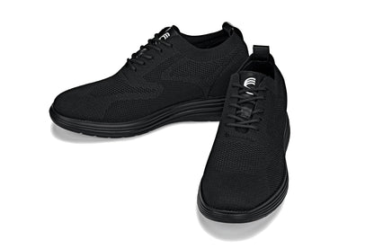 CALTO - X2631 - 2.8 Inches Taller (Black/Black Sole) - Lace Up Casual Walker - Lightweight - Triathlete Store