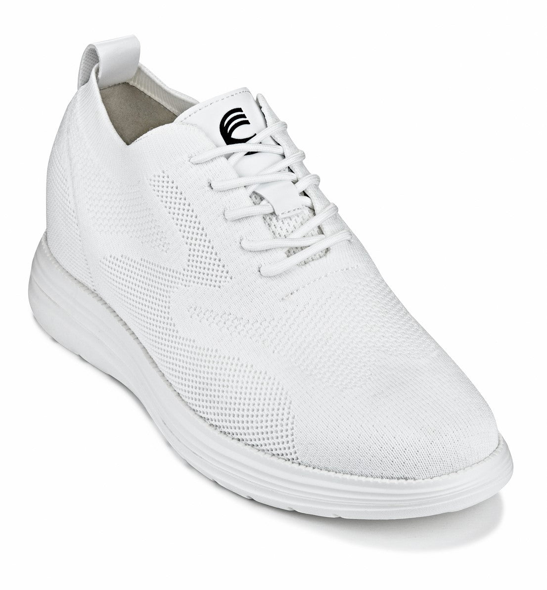 CALTO - X2633 - 2.8 Inches Taller (White) - Lace Up Casual Walker - Lightweight - Triathlete Store