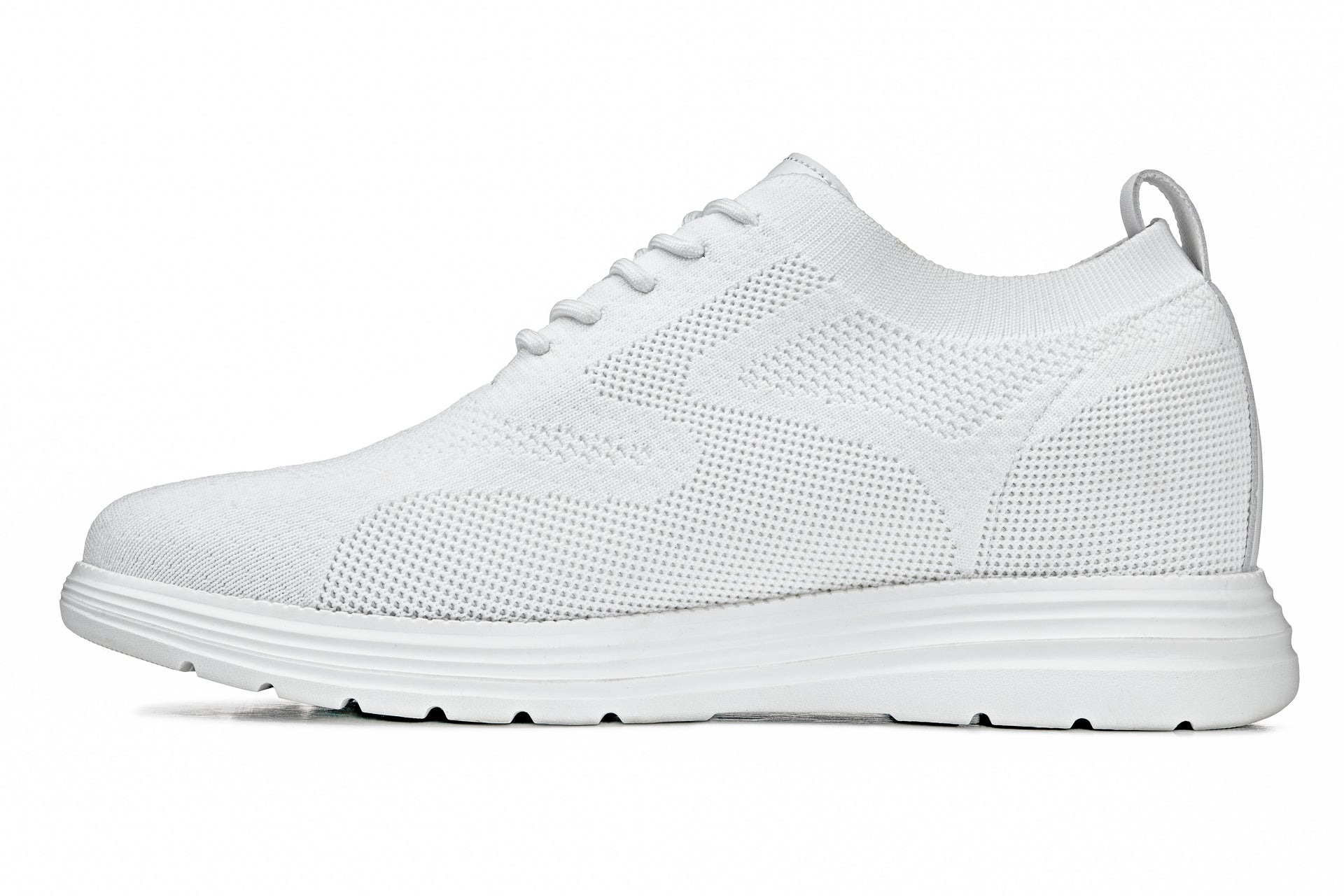 CALTO - X2633 - 2.8 Inches Taller (White) - Lace Up Casual Walker - Lightweight - Triathlete Store
