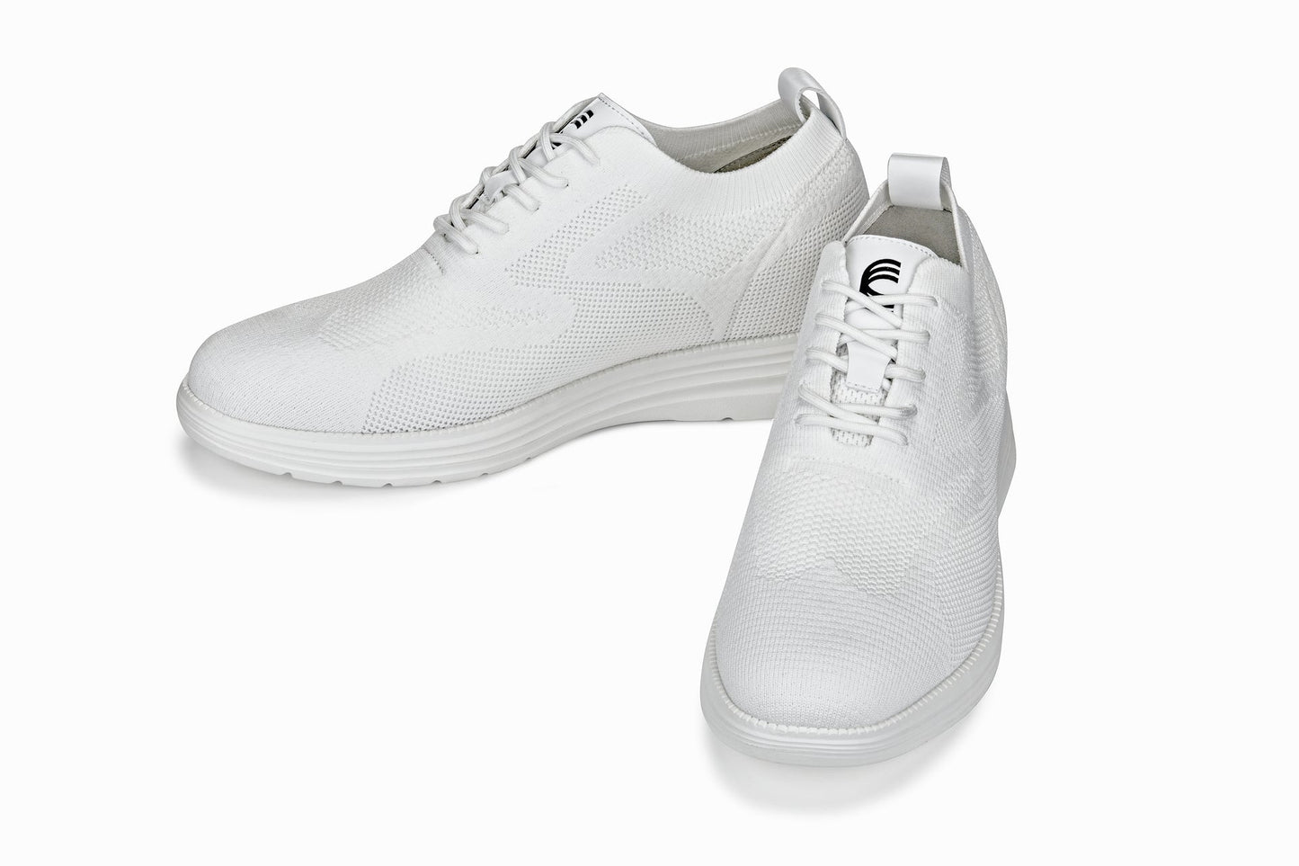 CALTO - X2633 - 2.8 Inches Taller (White) - Lace Up Casual Walker - Lightweight - Triathlete Store