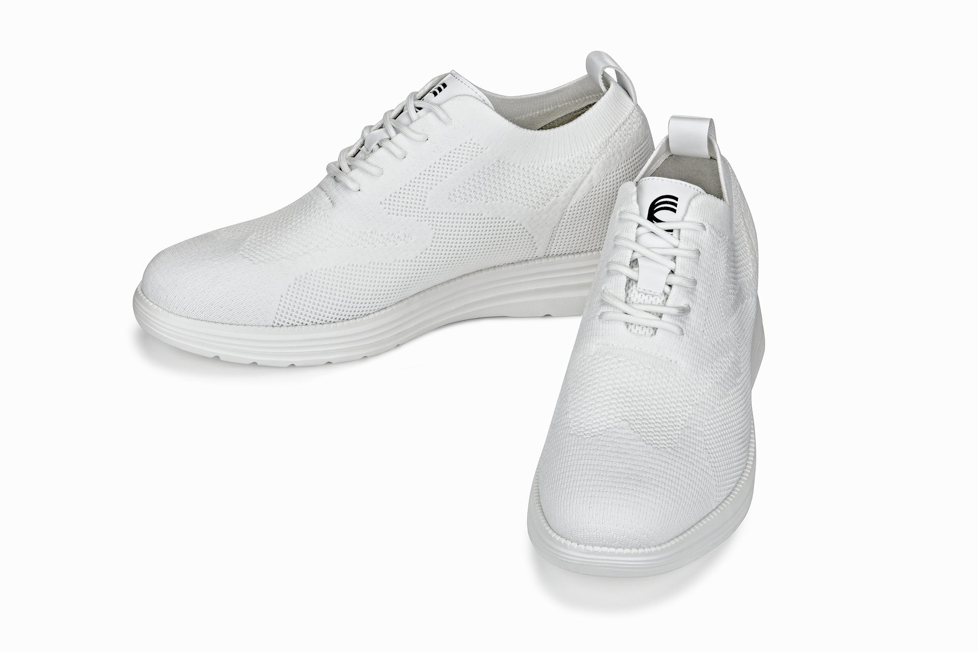 CALTO - X2633 - 2.8 Inches Taller (White) - Lace Up Casual Walker - Lightweight - Triathlete Store