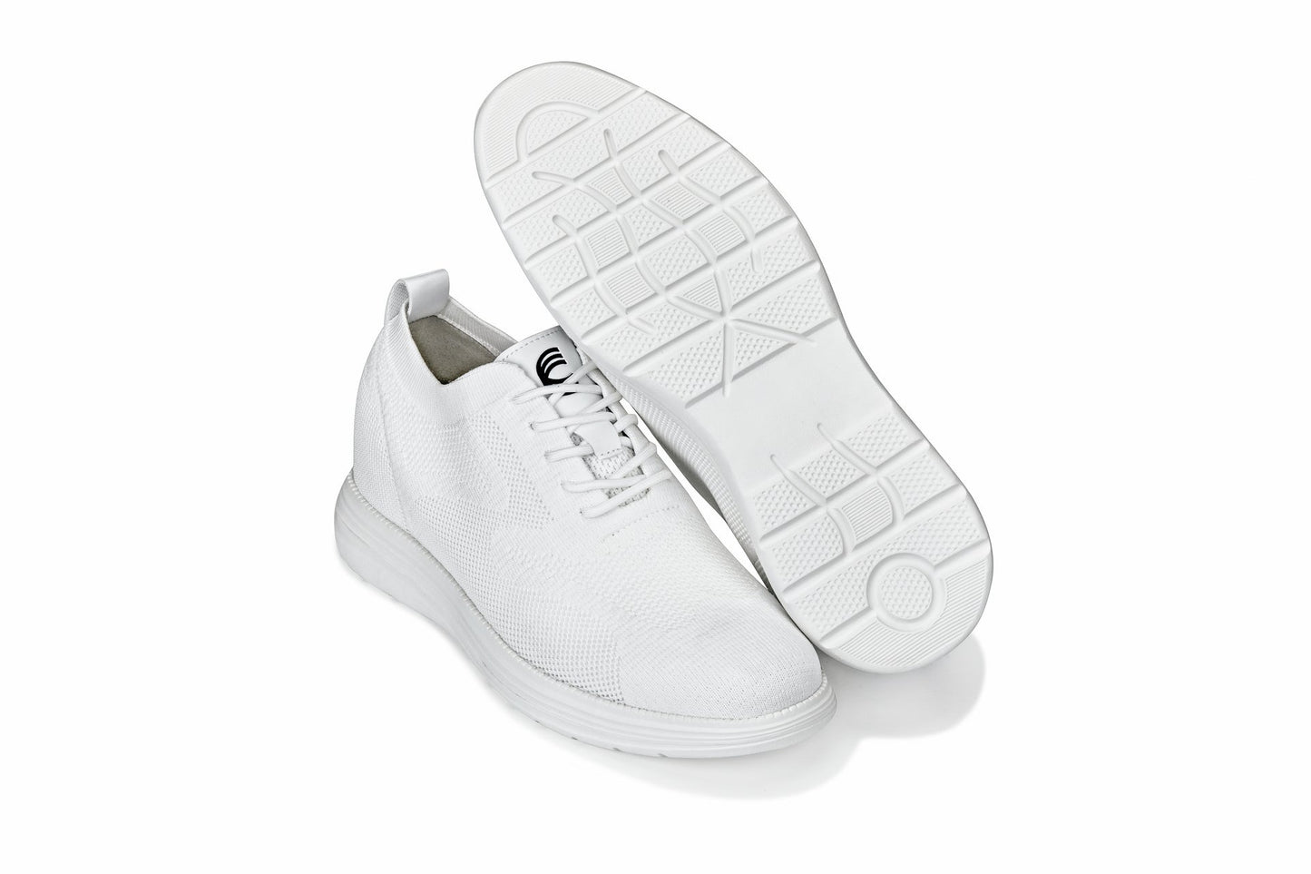 CALTO - X2633 - 2.8 Inches Taller (White) - Lace Up Casual Walker - Lightweight - Triathlete Store