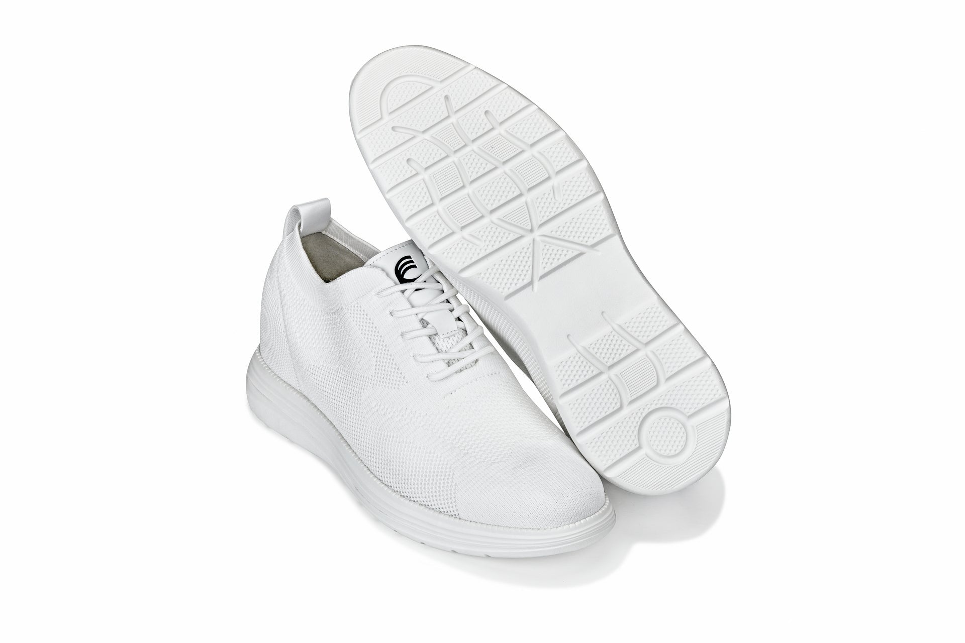 CALTO - X2633 - 2.8 Inches Taller (White) - Lace Up Casual Walker - Lightweight - Triathlete Store