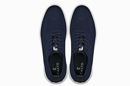 CALTO - X2634 - 2.8 Inches Taller (Night Blue) - Lace Up Casual Walker - Lightweight - Triathlete Store